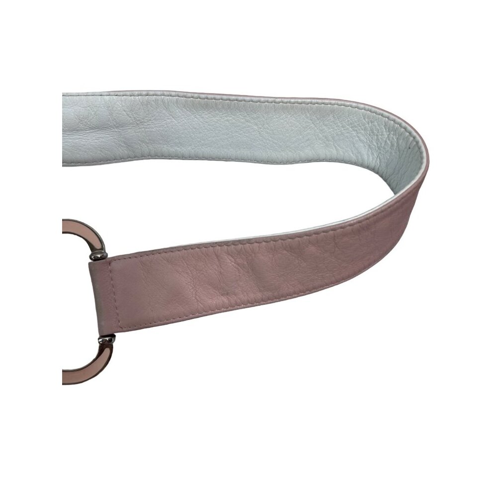 Authentic Dolce & Gabbana Blush Pink Silvertone Leather Belt Italy Size 85/34” - Picture 7 of 12